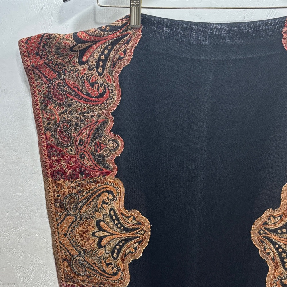Elegant Paisley Patterned Soft Smooth Shawl StoleWrap with Fringe Bohemian Boho - Picture 2 of 6